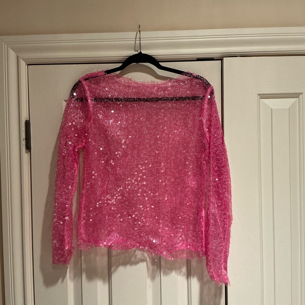 Pink Sequin Long Sleeve Top size medium